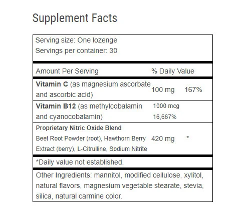 CircO2 supplement facts label
